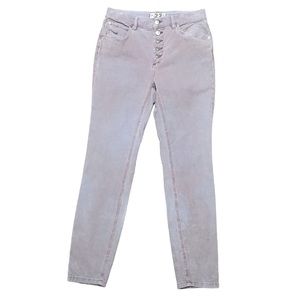 We The Free Sun Chaser Corduroy Skinny Frosted Lilac 27 Button Fly *DISCOLORED*